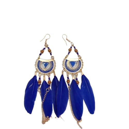 Boucles d'oreilles plume longues et légères avec aiguille incurvée pour un confort estival