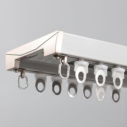 Pesadas Riel Cortinas Doble - Juego De Rieles De Cortina De Aleación De Aluminio - Barra De Cortina Divisoria - Montaje En Techo, Para Cortinas(Gray,80cm/2.6ft)