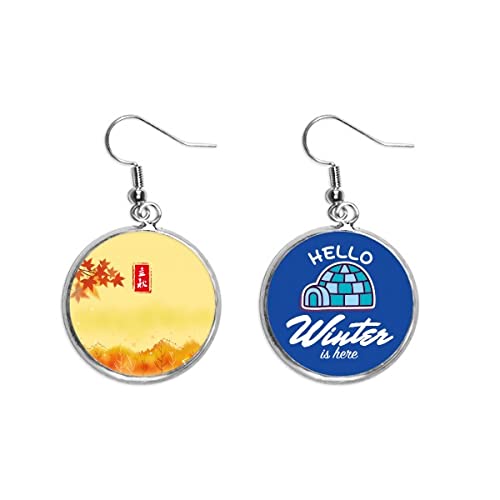 Pendientes de hielo de invierno en gota con acabado artesanal