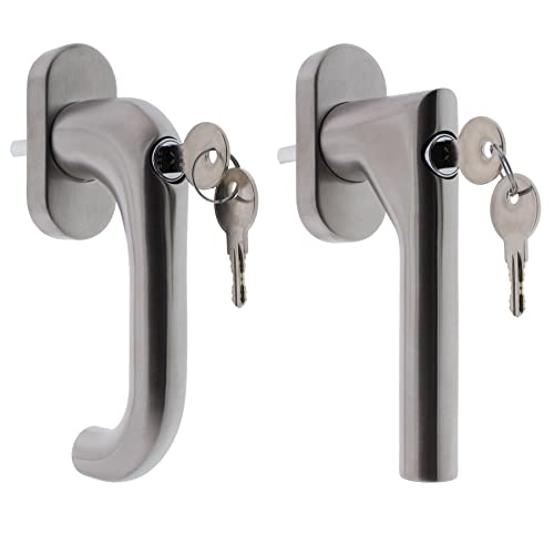 ToniTec Fenstergriff \"Ling\" abschließbar 100Nm Edelstahl 37 mm inkl. Schrauben L-Form ToniTec Fenstergriff \"Ling\" abschließbar 100Nm Edelstahl 37 mm inkl. Schrauben L-Form