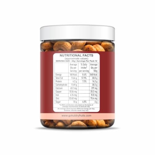 Image of GOKUL Tandoori Masala Cashews 250g | Smoky & Spicy Roasted Kaju | Premium Flavoured Cashew Nuts | Crunchy Protein-Rich Snack