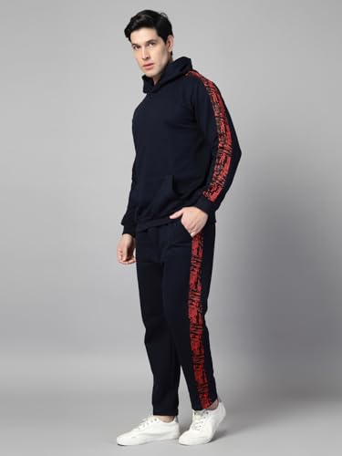 Image of Rigo Cotton Fleece Full Sleeves Oversized Co-ord Set for Men | Printed Hooded Track Suit Set for Men