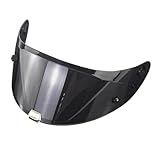 Visera de casco, casco lente de visión UV protección nocturna segura cara completa motocicleta lente compatible con HJ-26 RPHA11 RPHA70 Accesorios(negro)