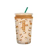 Sok It JavaSok Iced Coffee & Cold Soda Insulated Neoprene Cup Sleeve (Too Corgi to Function, Medium: 22-28oz)