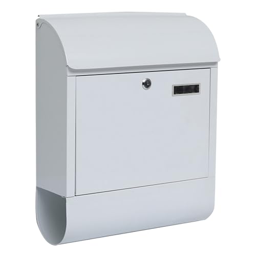 LJTHUU Cassetta Postale da Parete con Serratura, Grandi Cassette postali Esterne con Scomparto per giornali, Cassetta Postale sospesa per casa e Ufficio