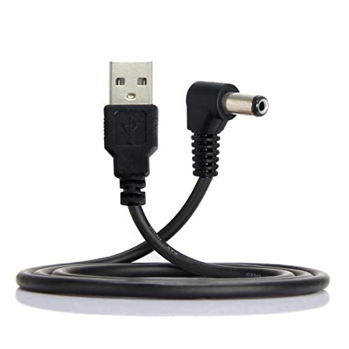 CY Cable USB2.0 A Type Male to Right Angled 5.5 x 1.5mm DC 5V Power Plug Barrel Connector 90 Degree Charge Cable