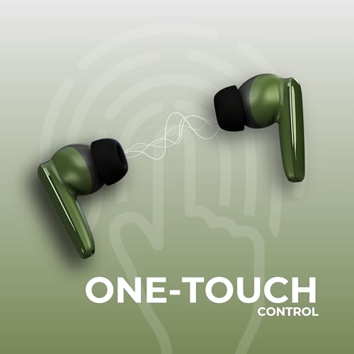 Image of OOGE Wavepods 300 TWS Earbuds - ENC Noise Cancelling, Bluetooth 5.4 EDR, Type-C Charging, 10mm Drivers, 500mAh Battery, Dual Mic, One-Touch Control, 1000-Hour Standby (Green)