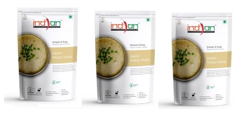 Image of Indian Kitchen Foods Instant Methi Matar Malai - Freeze Dried, Gluten-Free, Ready-to-Eat Indian Vegetarian Meal - Pack of 3