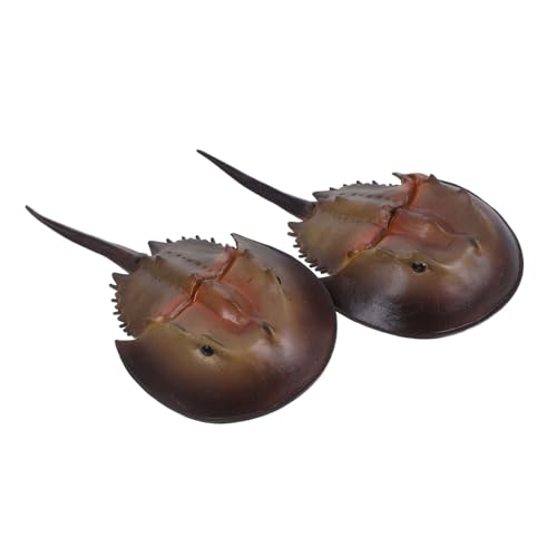 ibasenice 2pièces Figurines De Crabes Plastique Limules Réalistes Lot de Décoration pour Aquarium Jouets Marins pour Garçon Fille Collection Animaux Marins