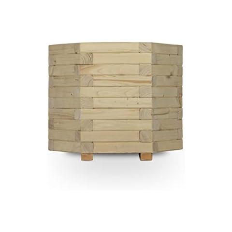 Larisa Blumentopf, Blumenkasten, Pflanzkasten aus Holz Zakynthos Diagonal ! HIT 40 bis 70 cm !! 40/50cm Hoch!! (50Dx40H mit Wasserablauf) Cover