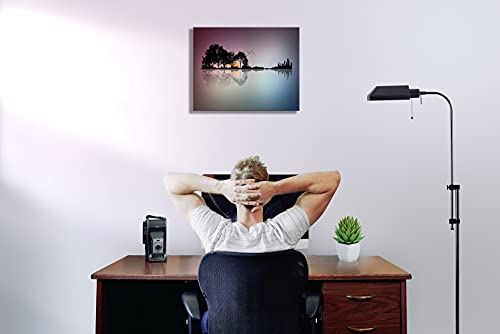 L-216 Abstract Guitar Wall Art, Tree Island Wall Art Canvas Prints Musical Themed Canvas Picture, Modern Home Music Décor Hd Printed Artwork Poster Framed For Home Living Room Framed Ready -24X36Inch #TOP1