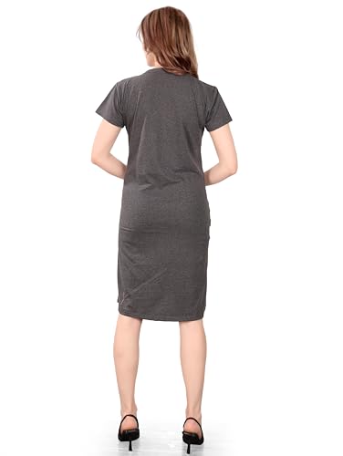 Image of Printed Knee Length Pocket Night Dresses for Women | Cat Lovers | Premium Soft Cotton Nighty | Sky Blue