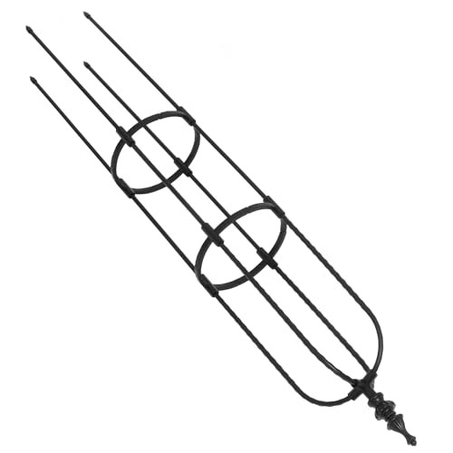 POPETPOP 爬藤架 黒製ローマンロータス柱デザイン 高さ 屋外用植物サポート 蔦 バラ 果実植物対応 鉢植え用トレリス 安定性 ガーデニング