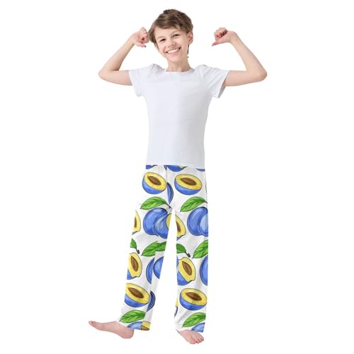 J JOYSAY Fruit Leaves White Pajamas Pants Soft Long Pajama Bottoms Lounge Sleep Pants Size S-XL3
