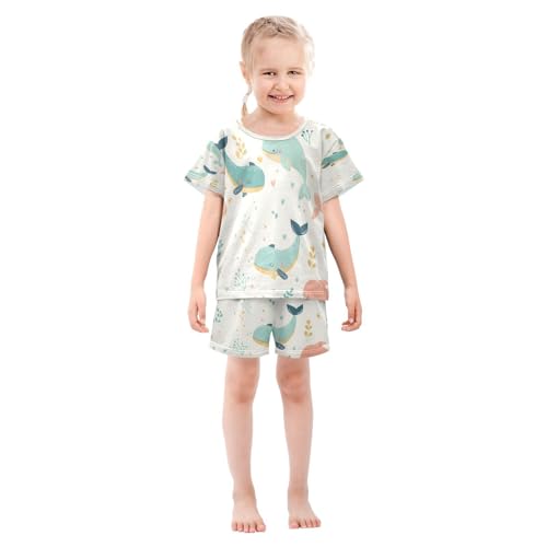 senya Short Sleeve Pajamas Sets Summer Cotton Sleepwear Cute Whale3