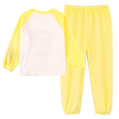 Cartoon Fleece Pajamas Set Petite Women Girls Fuzzy Sleepewear Lounge Sets Long Sleeve Top and Pants 2 Piece Pjs Set2