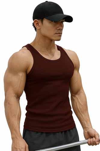 Image of Rockwell Men's Premium Cotton Vest - Sleeveless Gym Undershirt | Breathable, Stretchable & Skin-Friendly Innerwear for Everyday Comfort | 302