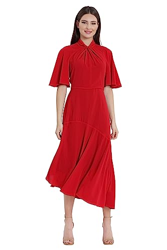 Image of Maggy London Women's Maggy London Women's Dresses Sophisticated Twist Neck Detail Dress Workwear Office Career Occasion Event Guest of