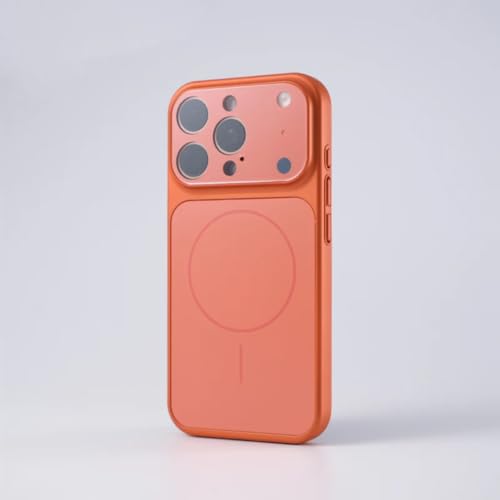 Coque magnétique iPhone 14 mate orange pour chargeur sans fil MagSafe