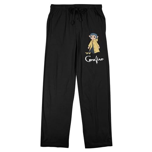 Bioworld Coraline Character Animation Men's Black Sleep Pajama Pants