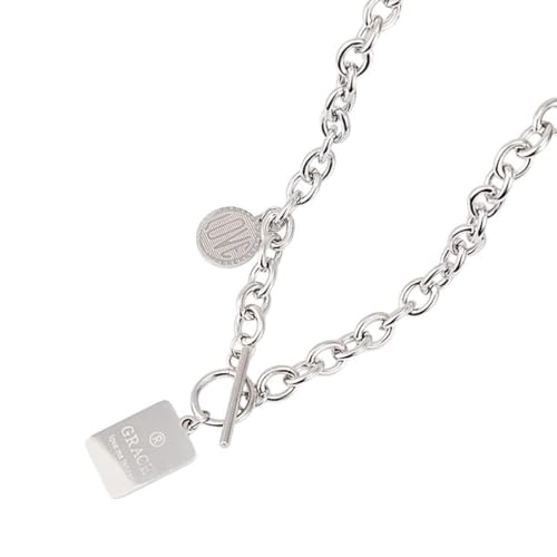 Collier pendentif géométrique unisexe en acier punk rock hiphop