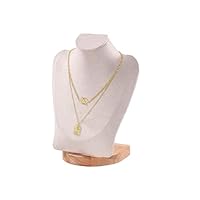TINGSING Necklace Display Stand, 23cm Jewelry Mannequin Bust Display Stand Necklace Holder, 3D Jewellery Model Pendant Chain Organizer, Jewelry Showcase for Home, Boutique, Trade Shows,Beige