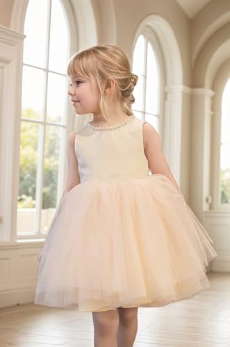 V Back Satin Flower Girl Dress for Wedding A Line Bow Knot Communion Dress Formal Gown3