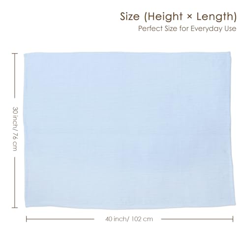 Image of Baby Blankets for Boys, Soft Nursery Minky Blankets with Muslin and Dotted Fleece Back 30x40 inches, Receiving Bed Quilt for Newborn, Infants, Toddlers (Light Blue)