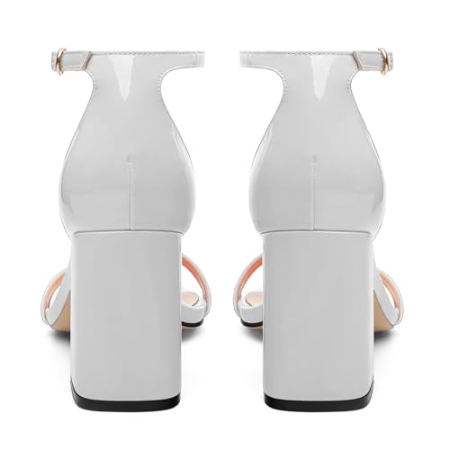 Square Open Toe Block High Heels for Women Ankle Strap Chunky Heeled Sandals Women's Summer Dress Sandal Shoes 3 Inch4