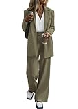 Suits for Women: Due To Long-Distance Transportation, Womens Suits 2 Piece Set Business May Be a Little Wrinkled. For a Better Wearing Experience, Please Iron It At Low. Business Casual Outfits for Women Feature a Loose Long Blazer And High-Waisted W...