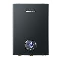 Electric Tankless Water Heater, ECOTOUCH 14kW Instant Hot Water Heater on Demand 240V Point of Use Hot Water Heater ETL Certificated Self-Modulation ECO140B Black