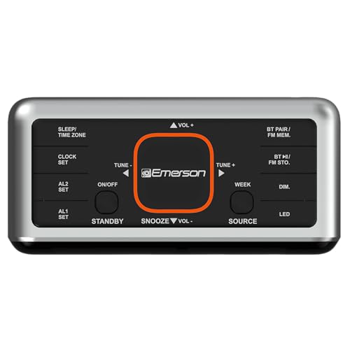 Emerson SmartSet Bluetooth Dual Alarm Clock Radio, USB Charging (1.5A 5V), Large LED Display, Auto Time and Day Set, FM Radio, 3 Alarm Modes, Aux Input, CKS1521 - Image 4