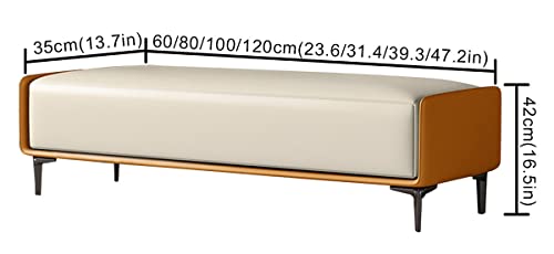 Banc moderne simili cuir capitonné avec pieds robustes