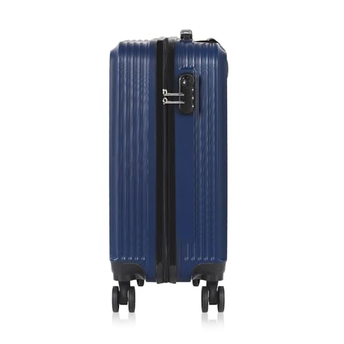 20 Inch Hardside Carry On Luggage, ABS Spinner Suitcase with 360° Wheels & Secure Lock, Lightweight Cabin Approved Luggage for Air Travel, Navy Blue2