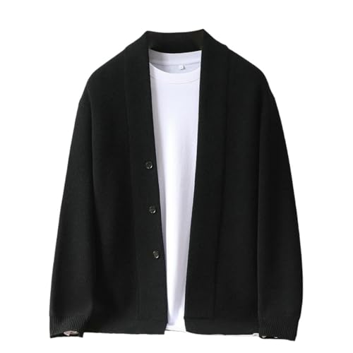 Cardigan en cachemire homme tendance gilet uni chaud vêtement hiver chic