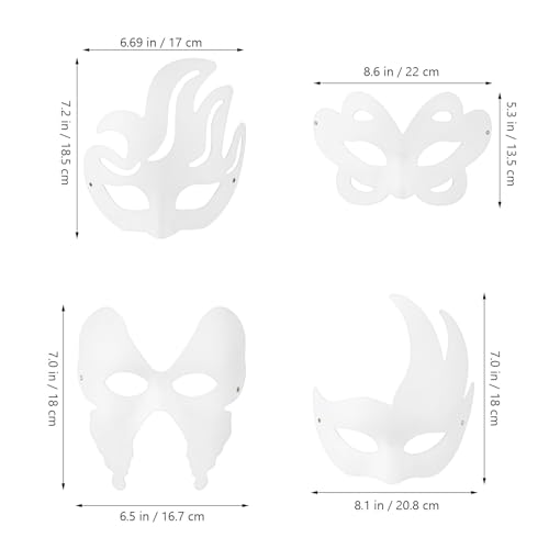 Masques en pâte de papier blanc lot de 20 pour customisation - 2