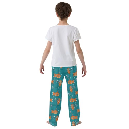 ZZXXB Submarine Diving Boys Long Pants Soft Trousers Elastic Waist Kids Lounge Bottoms with Pockets S-XL3