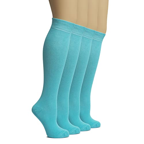Image of Hugh Ugoli Women's Rayon Derived from Bamboo Knee High Socks Comfort Seam Long Dress Socks, Shoe Size 5-8 /8-11, 4 Pairs