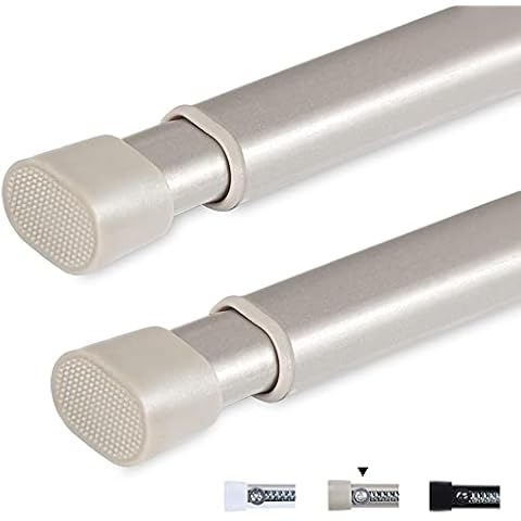 Tension Rods Oval Spring Curtain Rod Adjustable Width Curtains Rods 2 Pack Cover