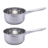 Angoily 2 Stück Wasserschöpfkellen aus Edelstahl Verdickte Küchenhelfer mit Langem Griff Multifunktionale Suppenkellen für Haushalt und Speisesaal