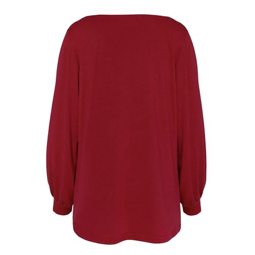 Sequin Christmas Tree Bishop Sleeve Tunic Top for Women - Image 5