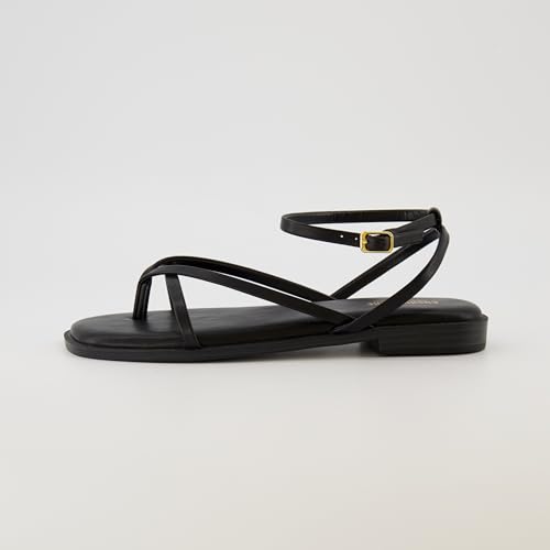 CUSHIONAIRE Women's Vida strappy flat sandal +Memory Foam and Wide Widths Available2