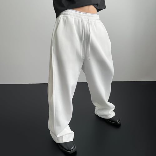 Baggy Sweatpants Men Wide Leg Sweat Pants Elastic Waist Drawstring Loose Cotton Open Bottom Joggers Y2k Streetwear2