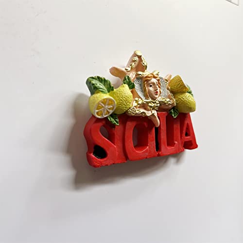 Imán Decorativo Sicilia Italia 3D para Refrigerador miniatura 2