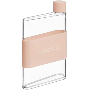 Hydrte Flat Water Bottle 17 oz, Leak Proof and Slim Water Bottle Design,The Purse Water Bottle, Cute Water Bottles made for Women and Men, BPA Free Square Water Bottle