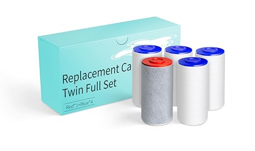 Replacement Filters for Weddell Duo Shower System - Efficient Reduction of Chlorine, Contaminants & Hardness | Enhance Skin and Hair Health with Every Shower (1Red+4Blue)
