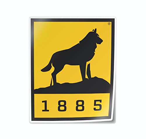 Image of Michigan Tech University 1885 Official Huskies Logo Gold and Black Weatherproof Vinyl Sticker Car Decal from Nudge Printing