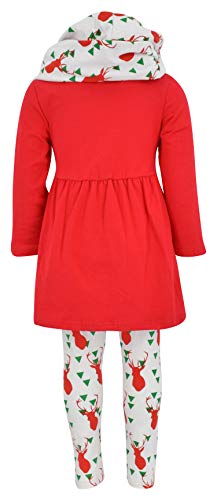 Image of Unique Baby Girls Kids Toddler 3pc Outfit Set Long Sleeve Soft Knit Tunic Top Leggings and Scarf