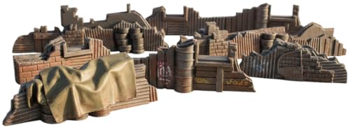 3D Vikings 7-Piece Shanty Obstacle Set: Industrial-Style Tabletop RPG Scenery and Wargame Terrain for 28mm Miniatures
