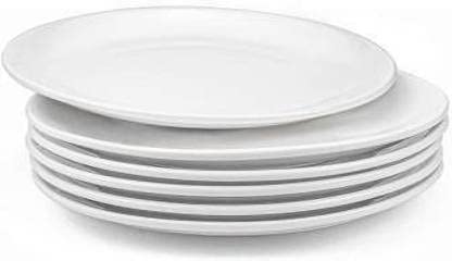 Coolkart 7 Inch White Round Half Plate, Set of 6 Pcs, Unbreakable, Microwave Safe, 18 c.m.